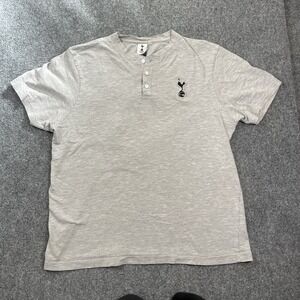 Tottenham Hotspur Men's Polo/Henley Size Large Grey Official Merch Pullover